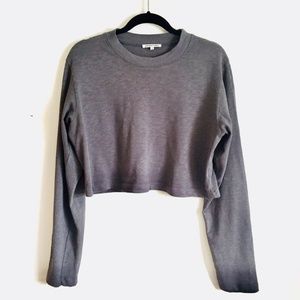 COTTON CITIZEN The Tokyo Crop Long Sleeve Tee Grey